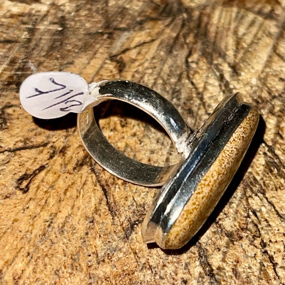 Brown Picture Jasper Ring Size 7 1/2 - Picture 4 of 6